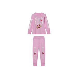 Lupilu Girls' Soft Cotton Glow Pajamas Set - Pink, Size 122/128