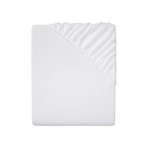 LIVARNO Home Soft Fleece Fitted Sheet 140-160x200 cm, Recycled Polyester, White