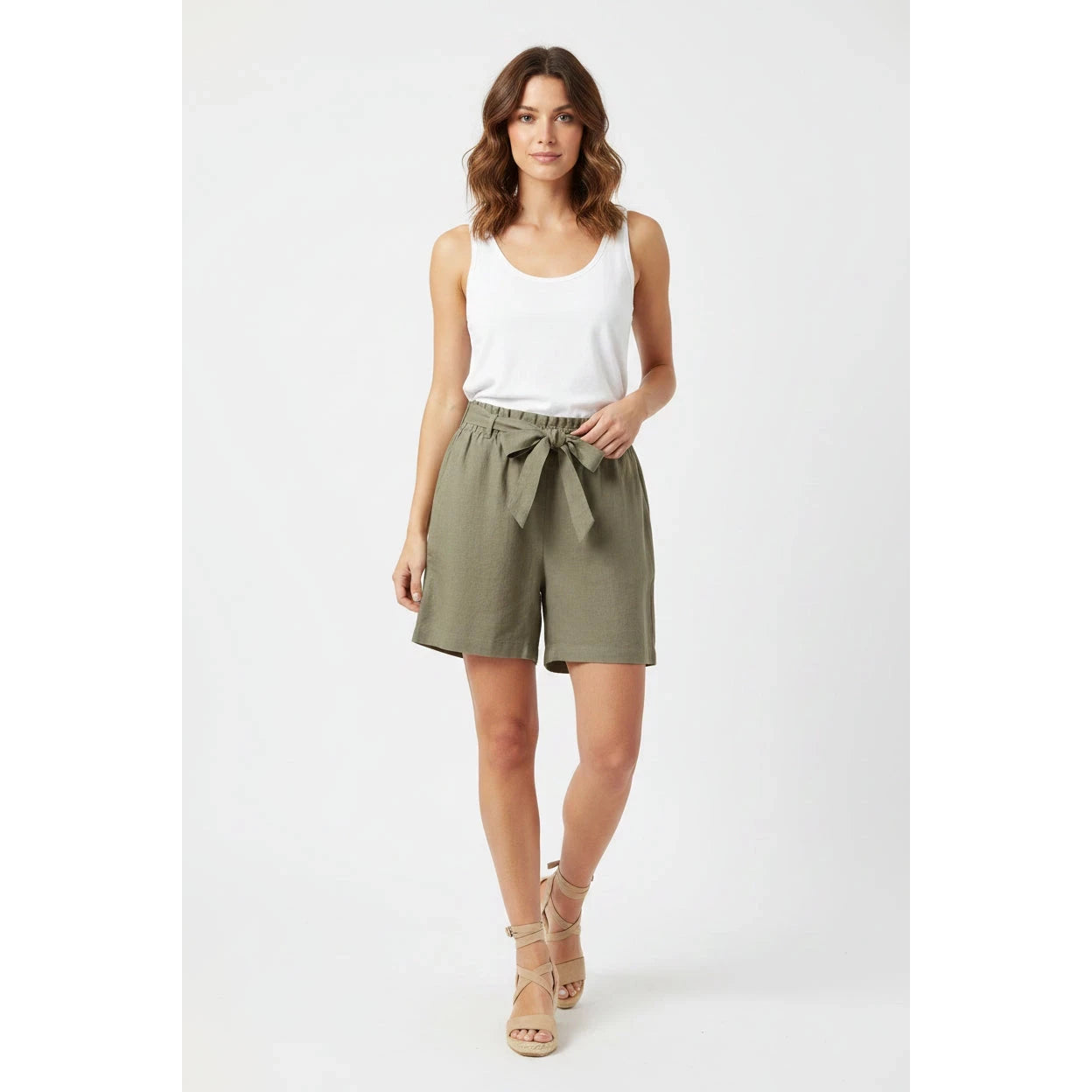 Esmara Women's Linen Shorts Olive 44