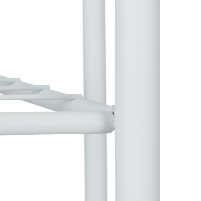 White Metal 5-Tier Plant Stand, Indoor Outdoor Flower Pot Display Shelf