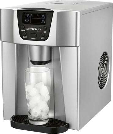 Silvercrest 130W Ice Maker: Fast, Two Sizes, Compact, and Portable Ice Machine