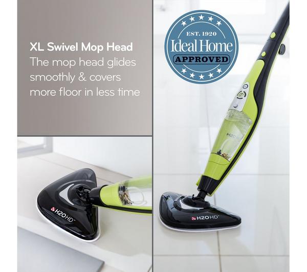 H2O HD 5-in-1 Steam Mop & Foldable Handheld Steam Cleaner - Green & Black