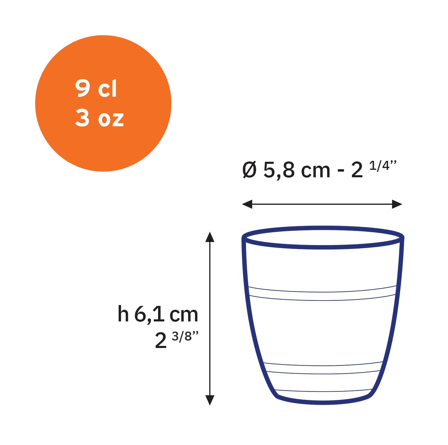 Duralex Gigogne Transparent 9cl Glass Set of 6
