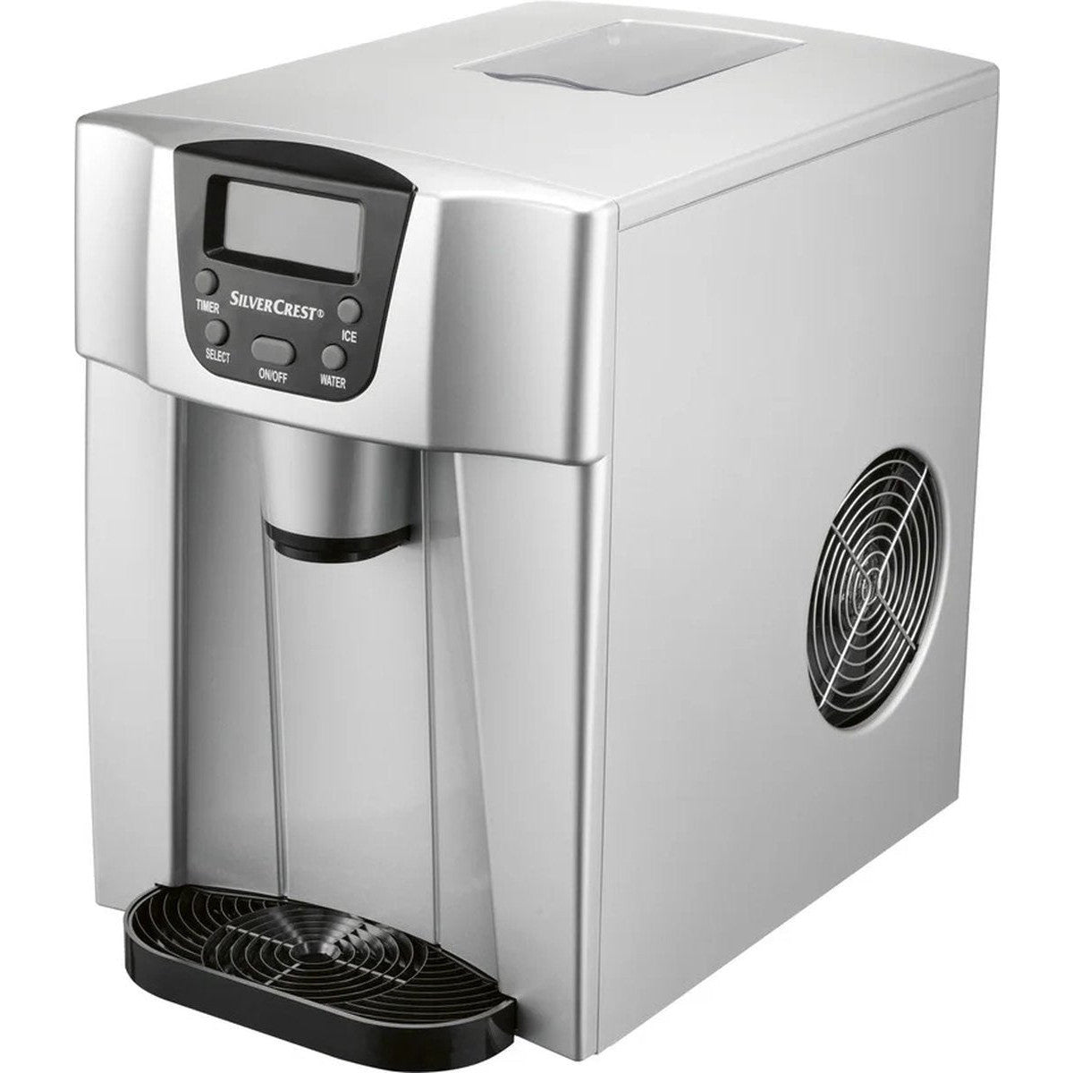 Silvercrest 130W Ice Maker: Fast, Two Sizes, Compact, and Portable Ice Machine