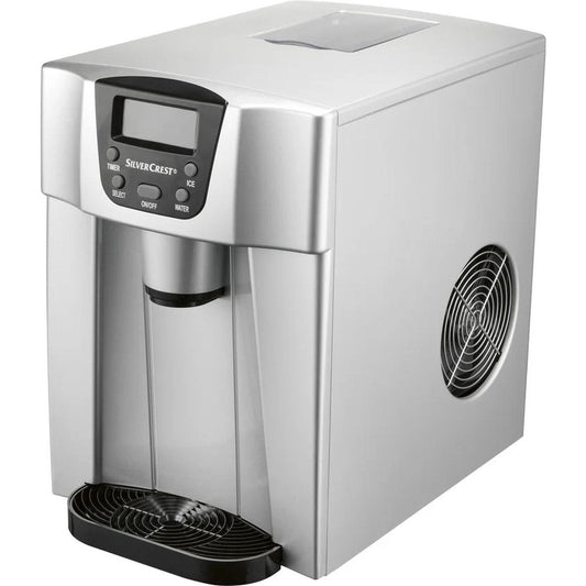 Silvercrest 130W Ice Maker: Fast, Two Sizes, Compact, and Portable Ice Machine