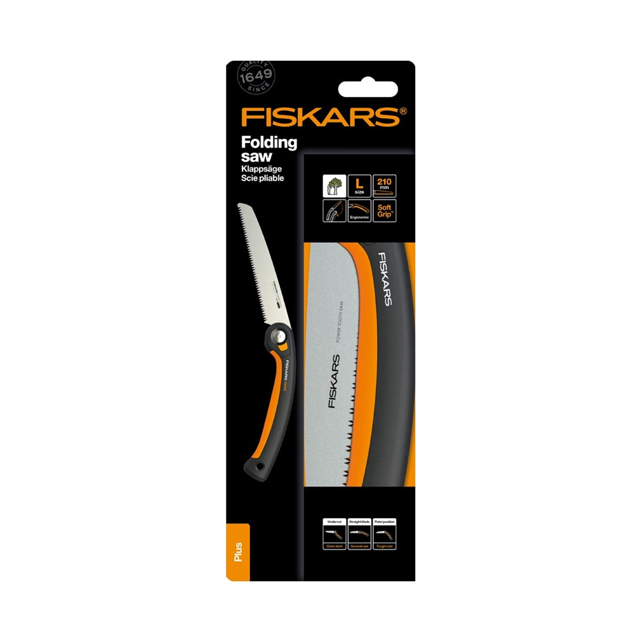 Fiskars Plus SW69 Folding Saw: Durable 8-Inch Power-Tooth Blade for Garden Pruning