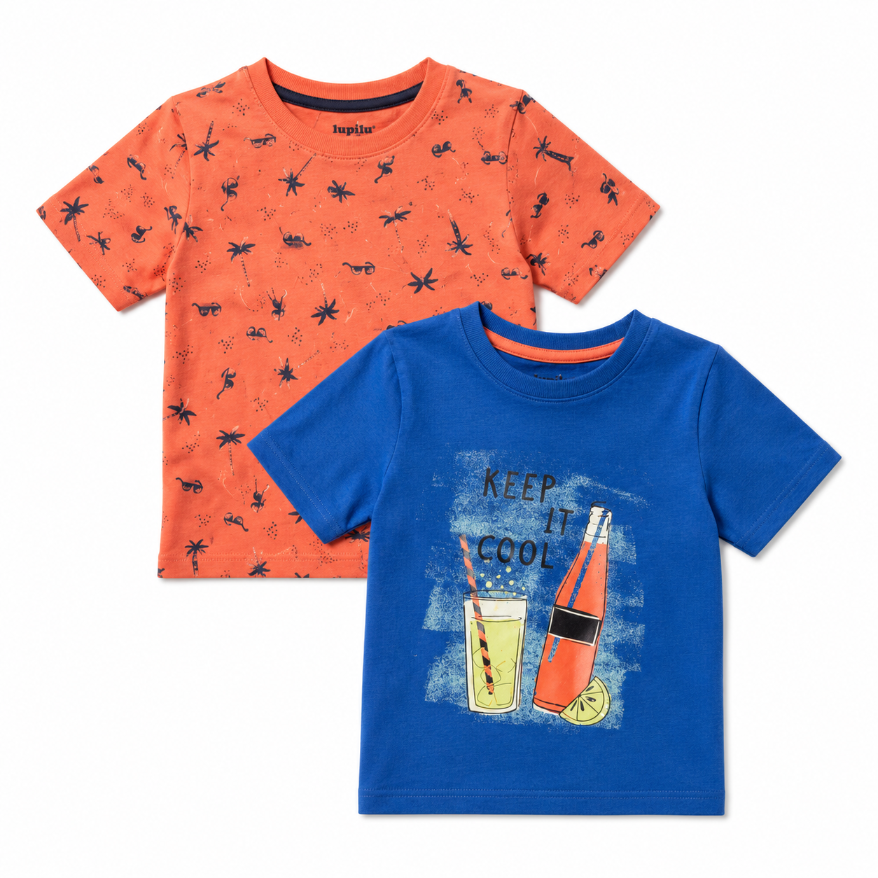 Lupilu Boys' Cotton T-Shirt 2-Pack