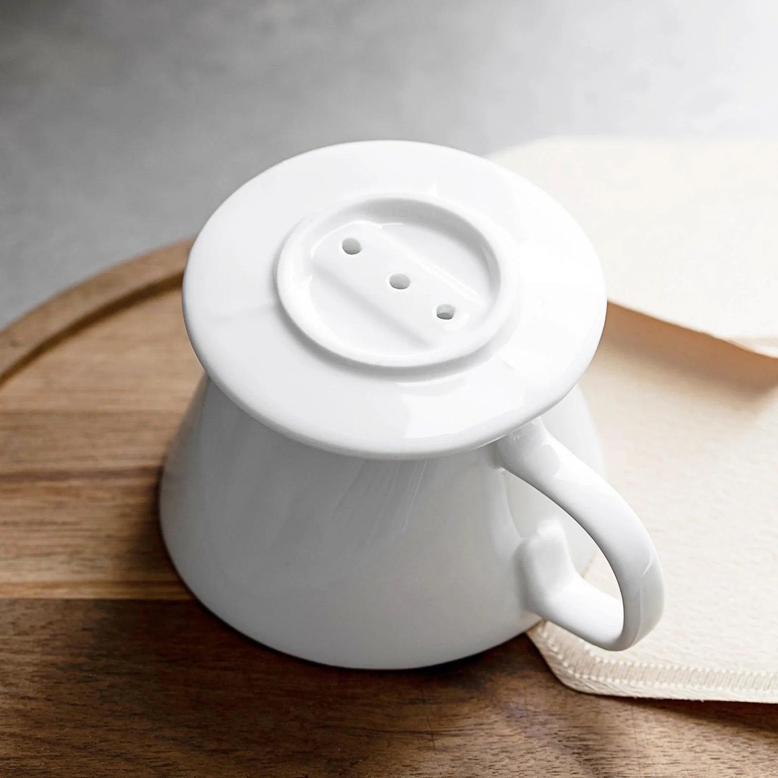 Handcrafted Ceramic Pour Over Coffee Dripper – White or Coffee Brown