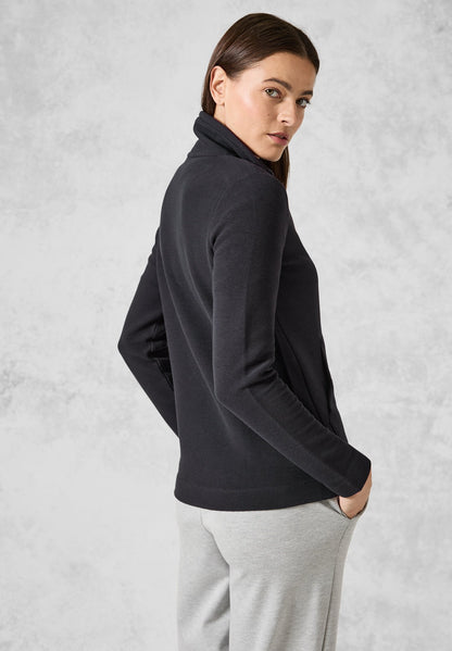 Cecil Women's Lightweight Grey Zip-Up Cardigan Hoodie - Soft Cotton Blend Knitwear