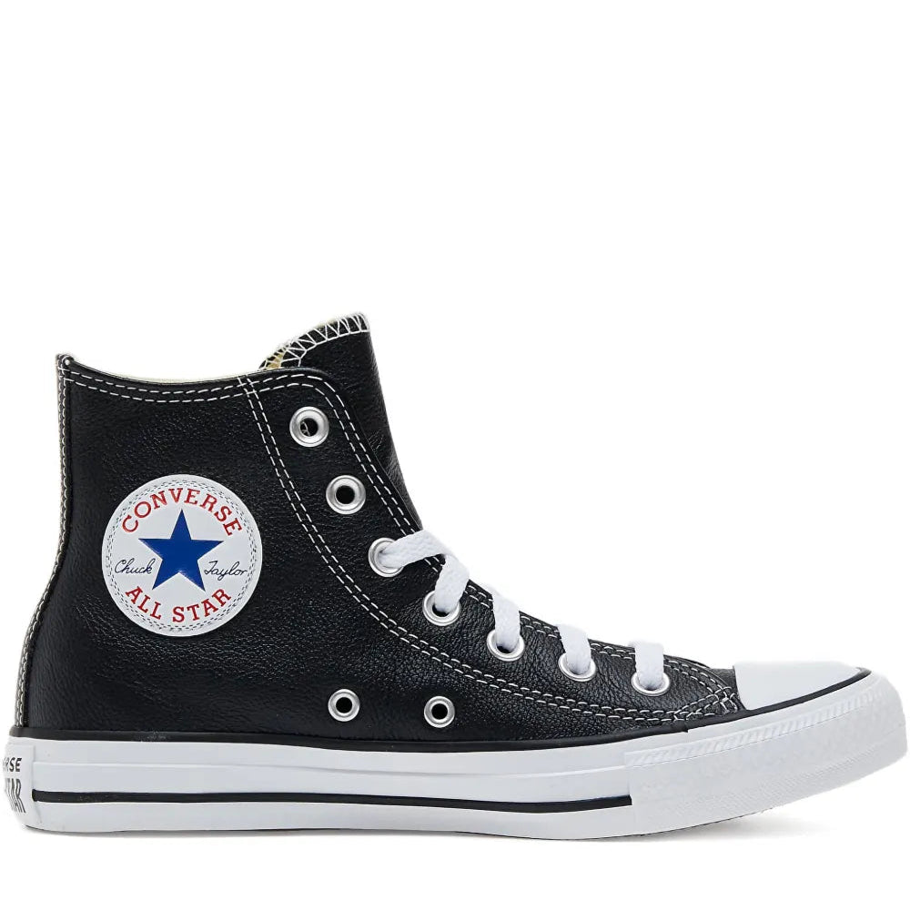 Converse Unisex Classic Black Canvas All Star Hi-Top Sneakers with Rubber Sole