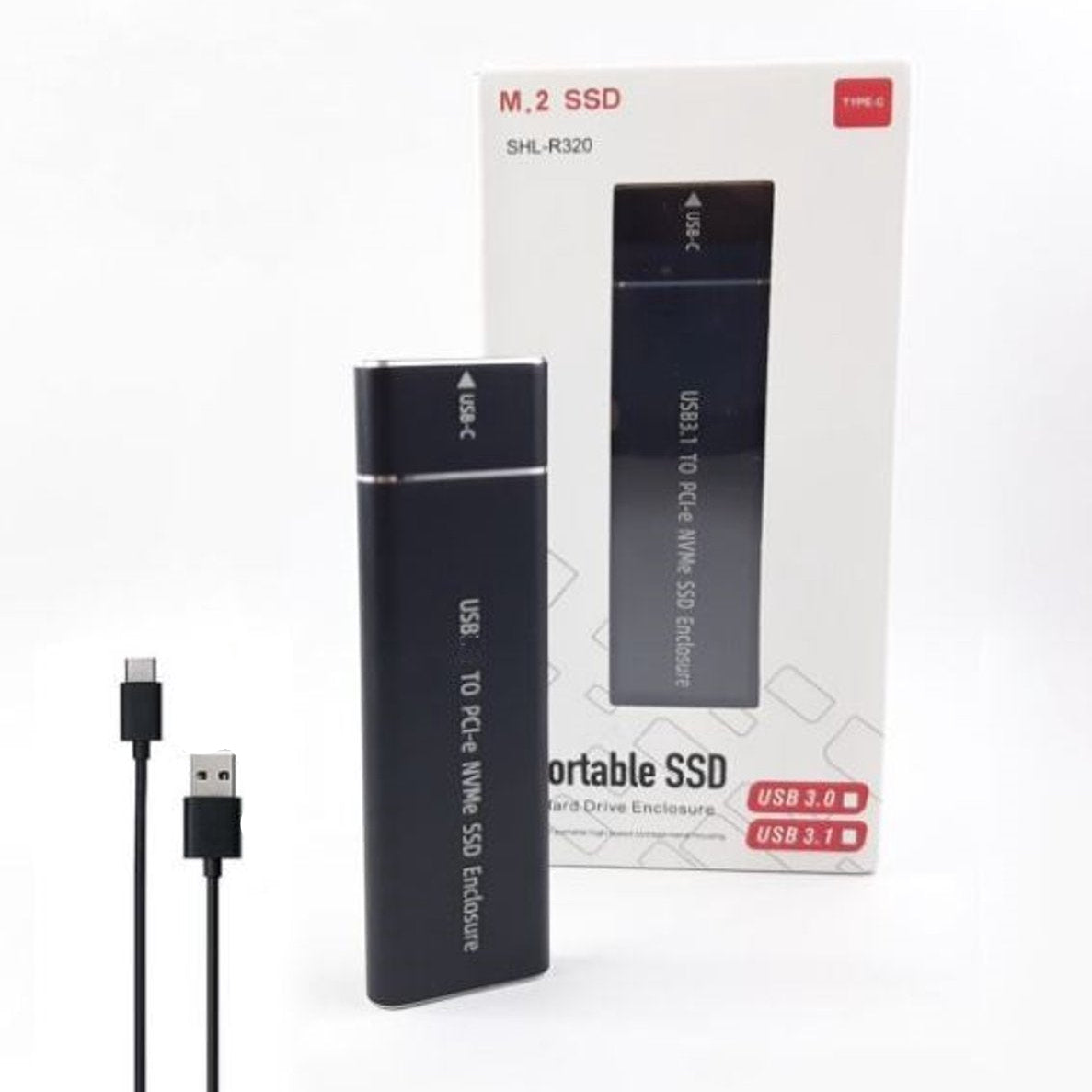 Portable SSD USB3.1 to M.2 Hard Drive Enclosure