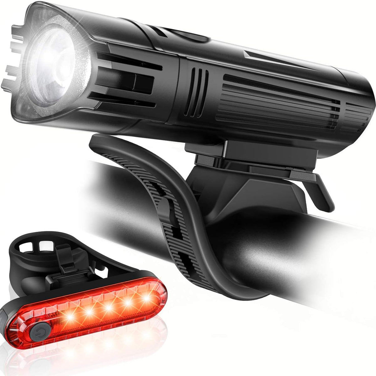 ECM USB Rechargeable Front and Tail Bike Light Set