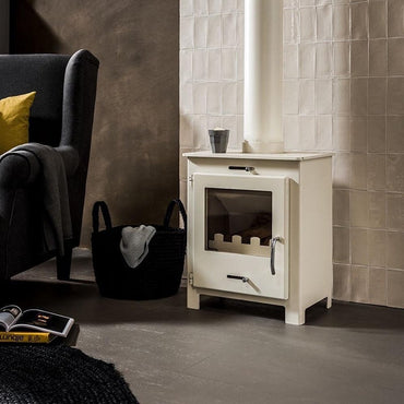 Livin Flame Houtkachel Boo Double-Wall Ivory White Wood Stove
