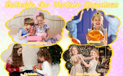 Vicloon Princess Dress Up Accessory Set: Crown, Wand, Gloves, Jewelry for Girls