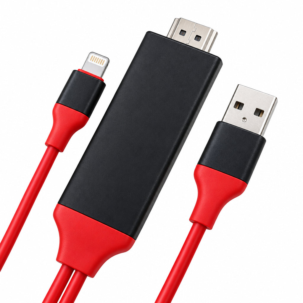 Universal Lightning to HDMI HDTV AV Adapter Cable 2m for iOS Red