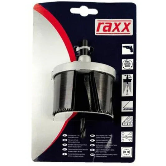 Raxx 7-Piece Hole Saw Set 26-63mm Diameter 45mm Cutting Depth for Wood - Gomix Brands Outlet