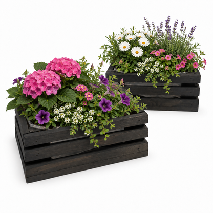 Parkside Wooden Planter Box 17.5x12.5x7.5 cm, 2Pack