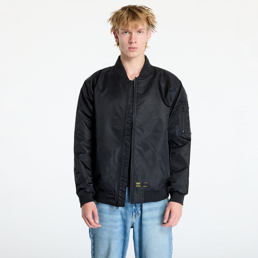 Vans Copley Men's Black Nylon Bomber Jacket – Regular Fit, Zip Fastening