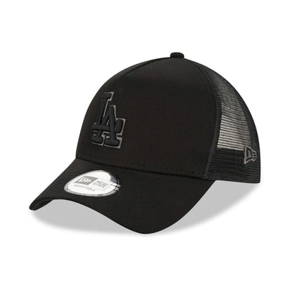 Official LA Dodgers Black Adjustable A-Frame Trucker Cap