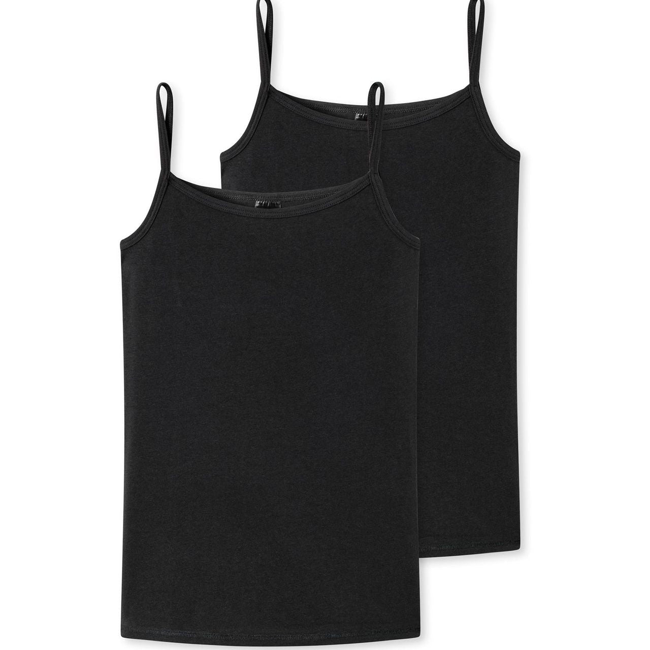 Schiesser Girls' Soft & Stretchy Spaghetti Strap Basic Camisoles 2-Pack