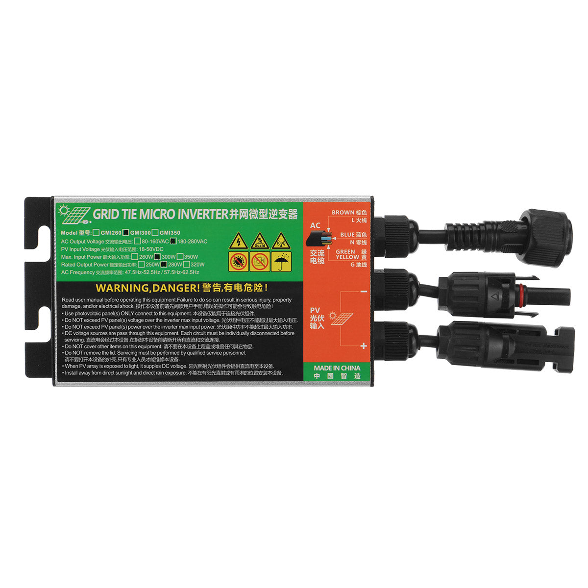 GMI300 300W Smart Solar Grid Tie Micro Inverter MPPT Power Microinverter