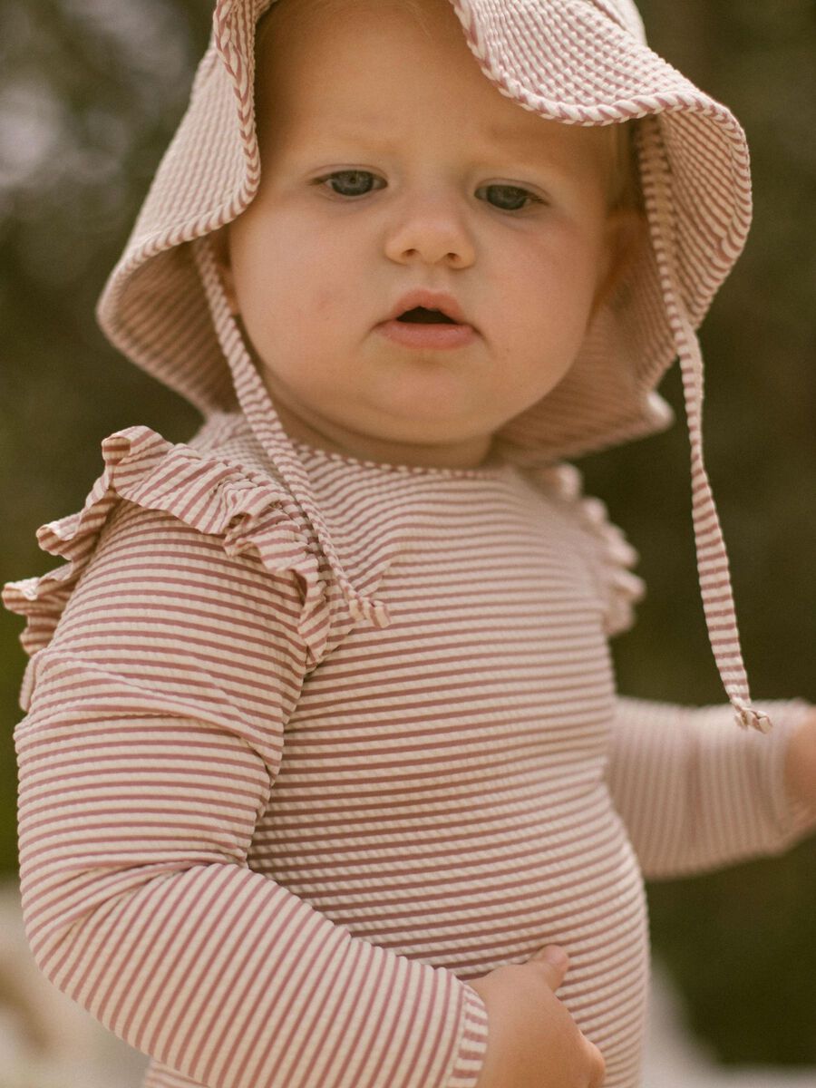 Lil' Atelier Baby Long-Sleeve Ruffled UPF 50+ UV Protection Swimsuit