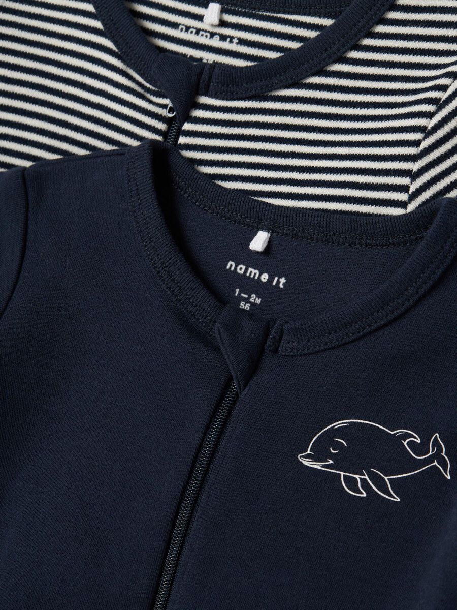 Soft Organic Cotton Baby Sleepsuits 2-Pack | Cozy Zip-Up Nightwear for Infants