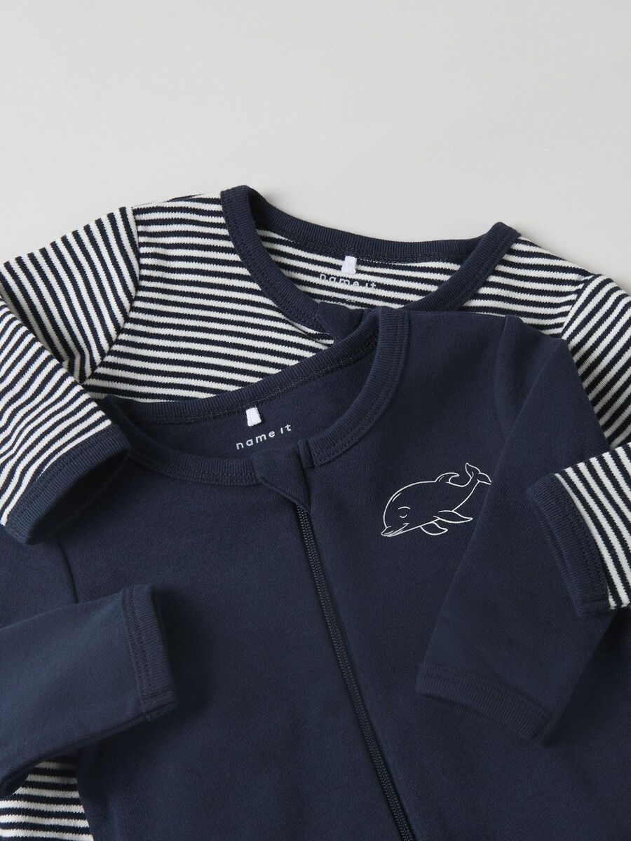 Soft Organic Cotton Baby Sleepsuits 2-Pack | Cozy Zip-Up Nightwear for Infants