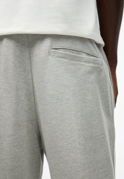 Pull&Bear Men's Light Grey Fleece Sweatpants - Comfortable Tapered Fit Joggers