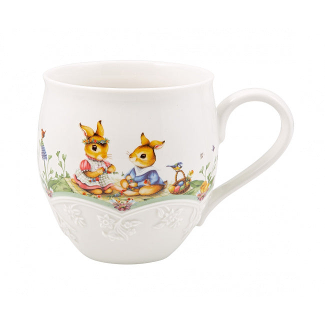 Villeroy & Boch Spring Fantasy Easter Bunny Floral 17oz Porcelain Mug
