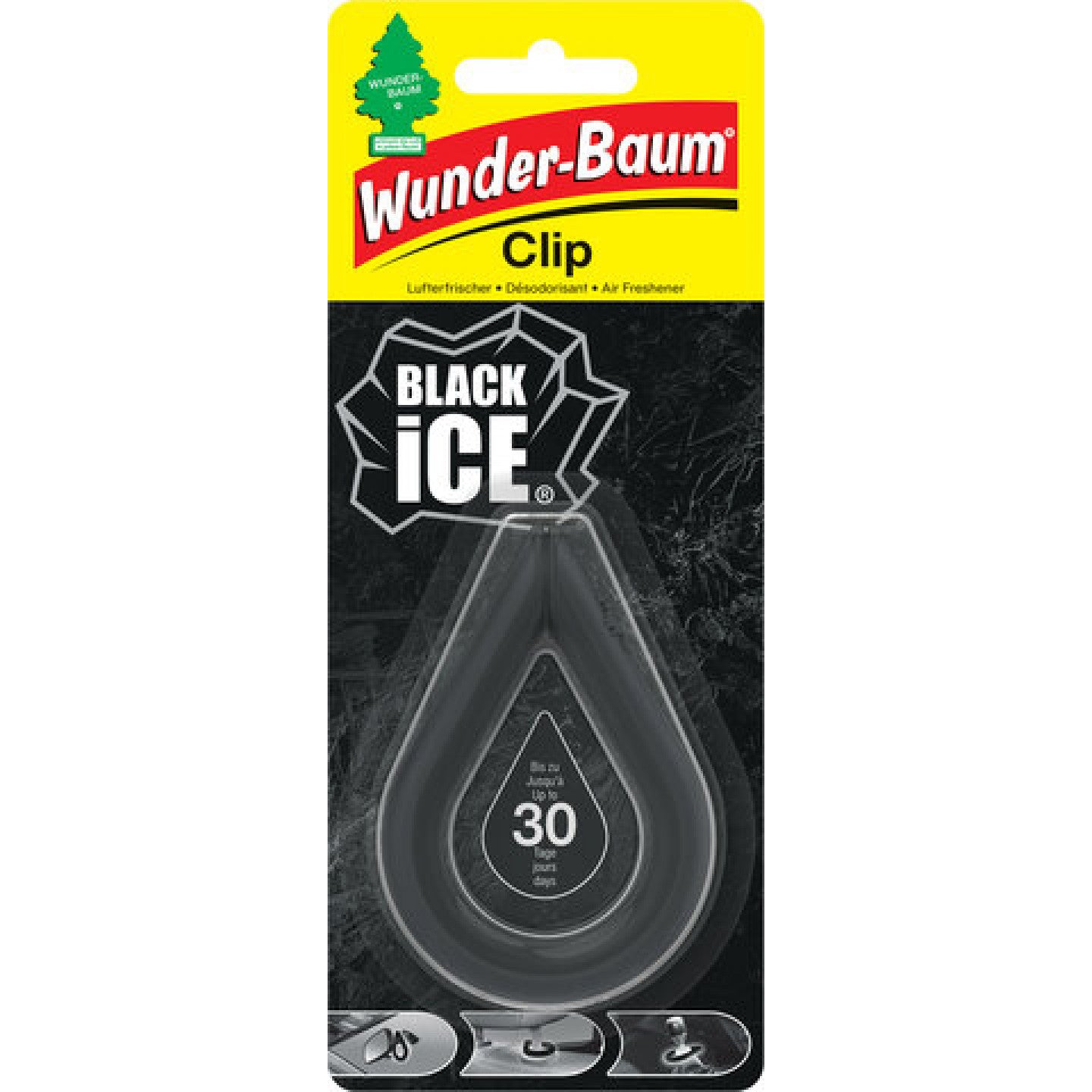 WUNDERBAUM CLIP Black Ice Car Air Freshener