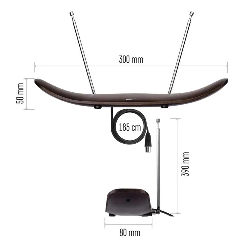 EMOS CITY WOOD-C500 Indoor TV Antenna DVB-T2 DAB FM