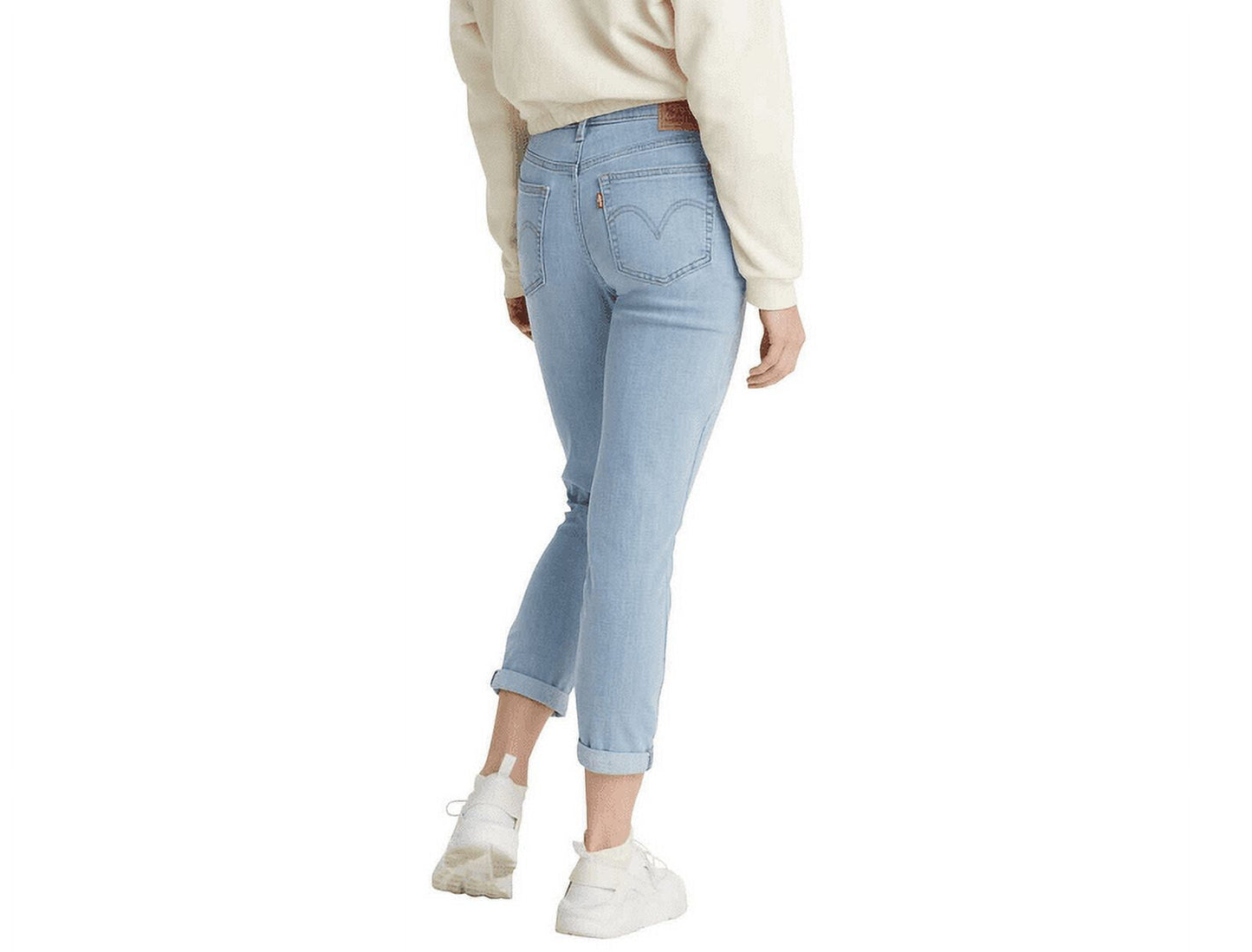 Levi's Women's Boyfriend Mid-Rise Cropped Light Blue Jeans