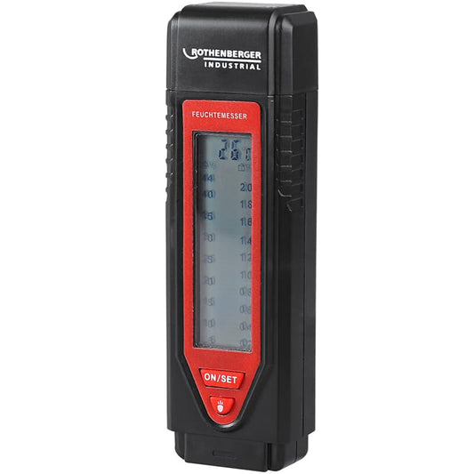 ROTHENBERGER Industrial Digital Moisture Meter for Wood, Building, LED Light
