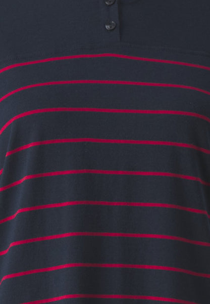 Schiesser Women's Striped Henley Long Pyjama Set - Soft Cotton Modal