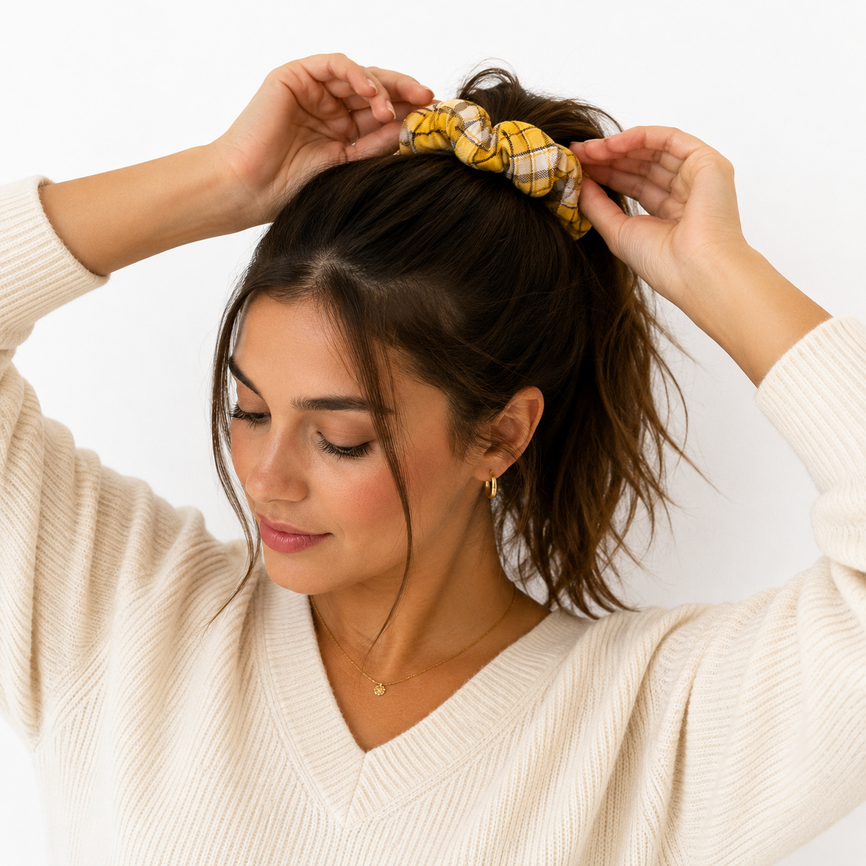 Scrunchie Headwear Hair Tie Checkered