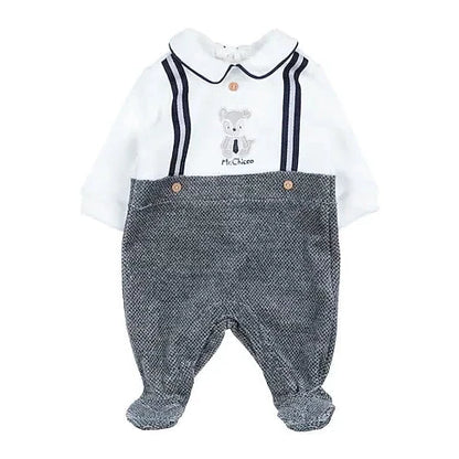 CHICCO Baby Boy Romper Soft Velour Bodysuit