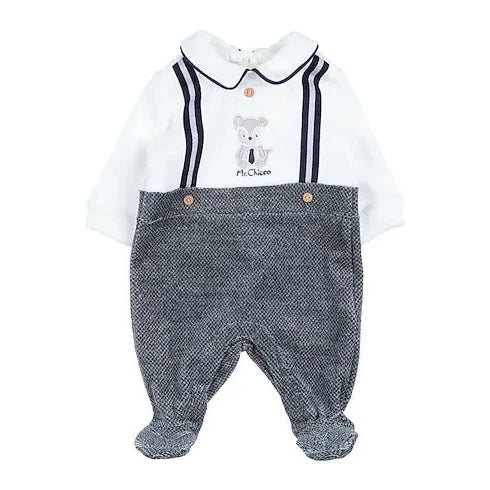 CHICCO Baby Boy Romper Soft Velour Bodysuit