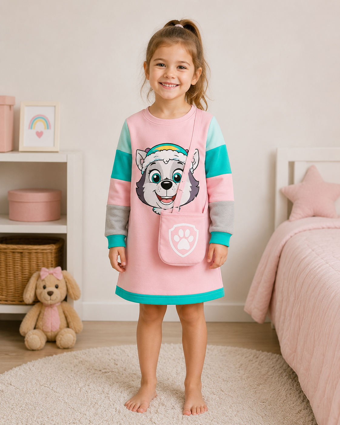 nickelodeon Girl Knitted Dress with Paw Patrol Bag