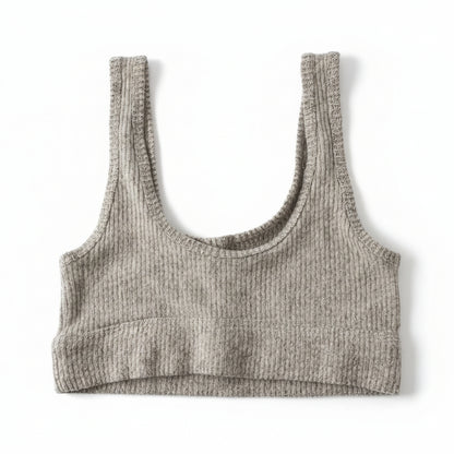 kids Grey Ribbed Stretch Crop Top  - art class bra