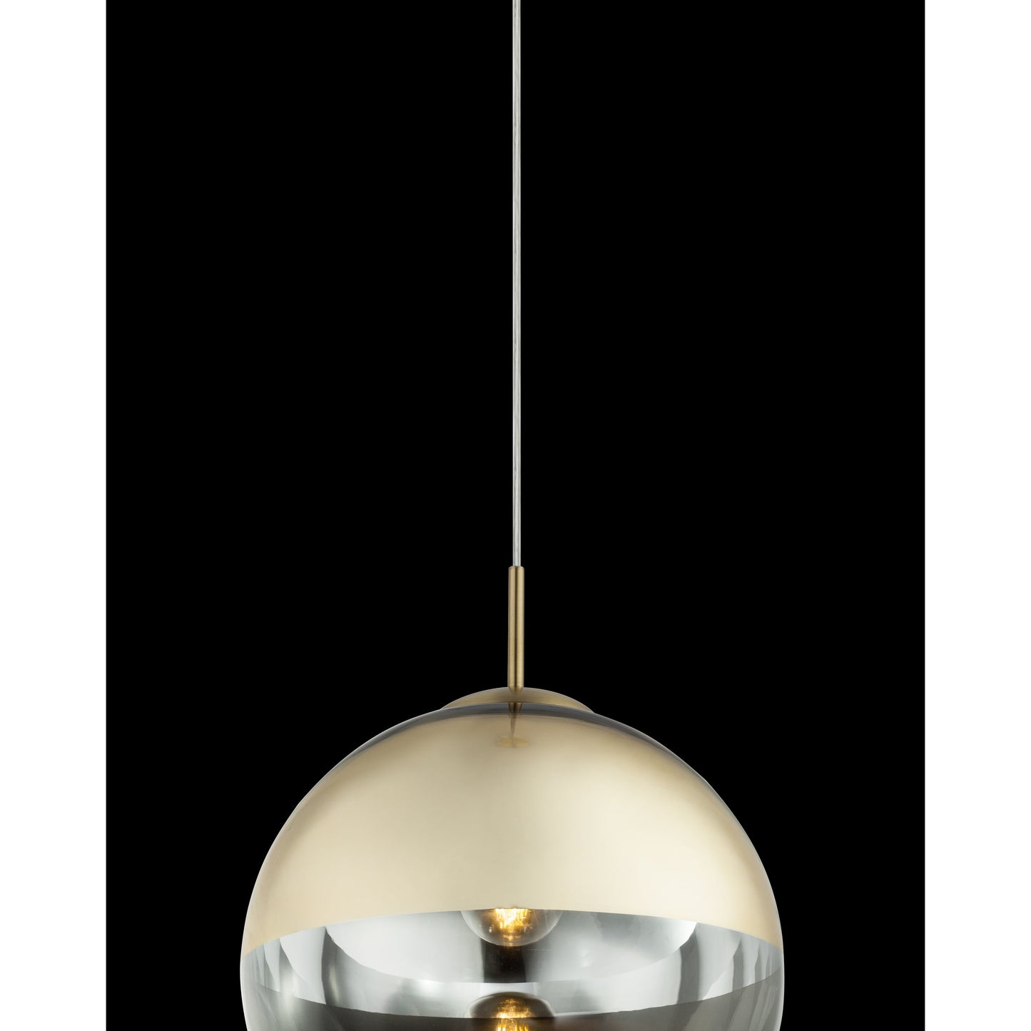 Varus Modern Gold Metal Glass E27 Pendant Light - 30cm Diameter