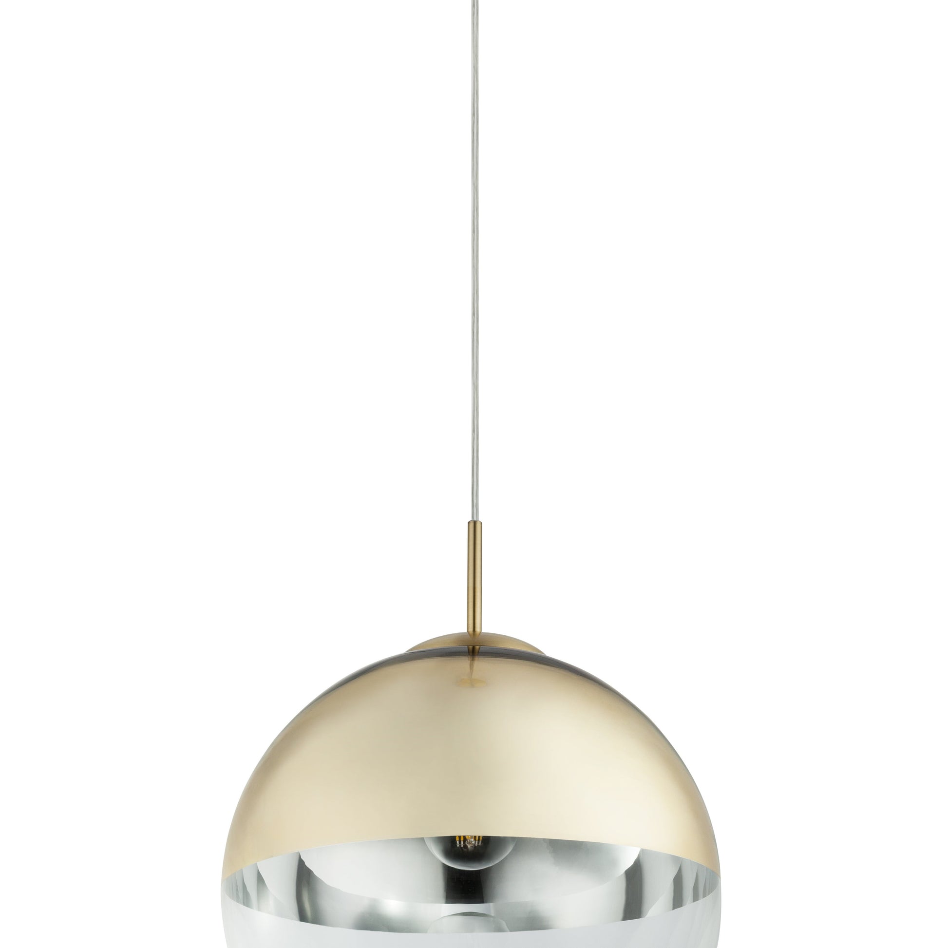 Varus Modern Gold Metal Glass E27 Pendant Light - 30cm Diameter