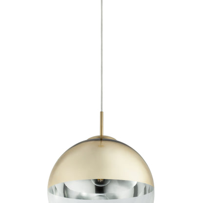 Varus Modern Gold Metal Glass E27 Pendant Light - 30cm Diameter