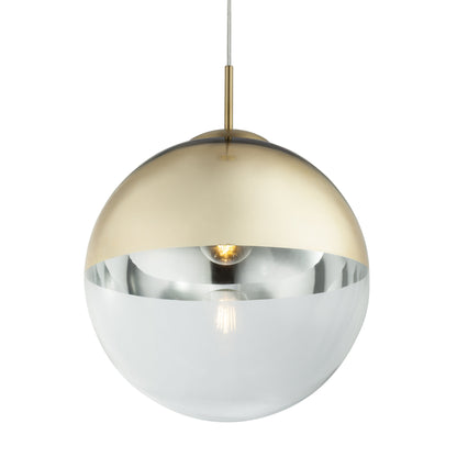 Varus Modern Gold Metal Glass E27 Pendant Light - 30cm Diameter