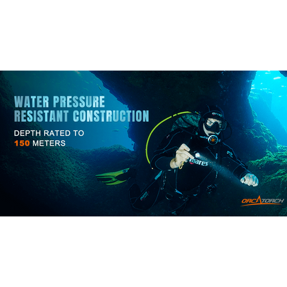 ORCATORCH D710 3000 Lumen USB-C Rechargeable Dive Light for Technical Recreational Diving