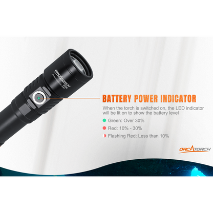 ORCATORCH D710 3000 Lumen USB-C Rechargeable Dive Light for Technical Recreational Diving