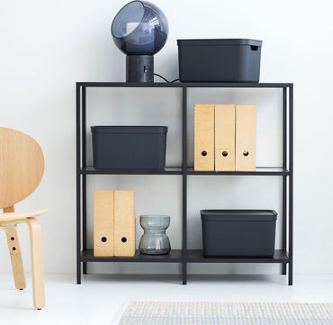 Jive 3-Piece A4 Storage Box Set with Lid Charcoal