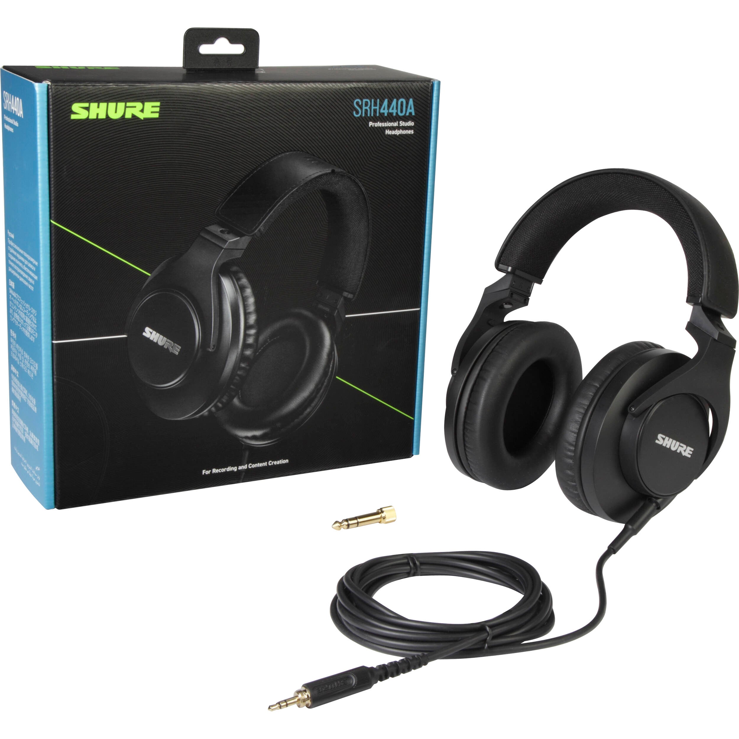 Shure SRH440A Professional Closed-Back Over-Ear Studio Headphones for Monitoring & Mixing