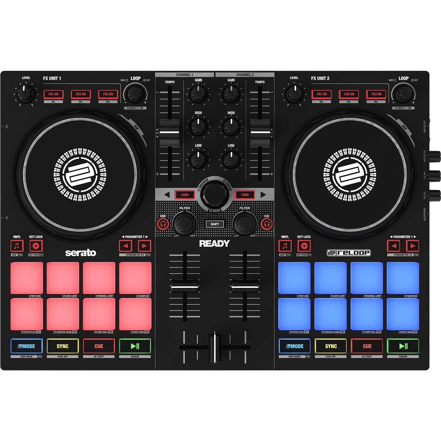 Reloop Ready Ultra-Compact 2-Deck Serato DJ Controller Performance
