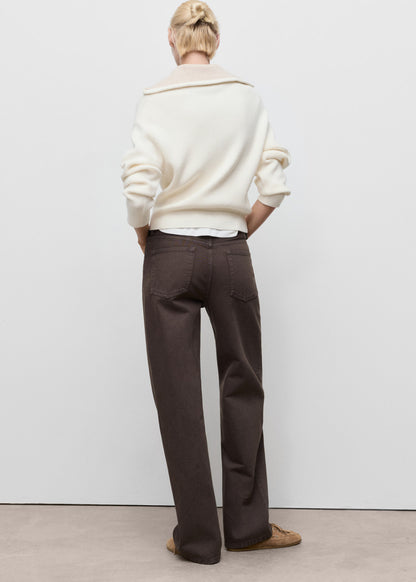 Women's Medium-Rise Straight-Fit Denim Jeans - Comfortable Cotton Blend